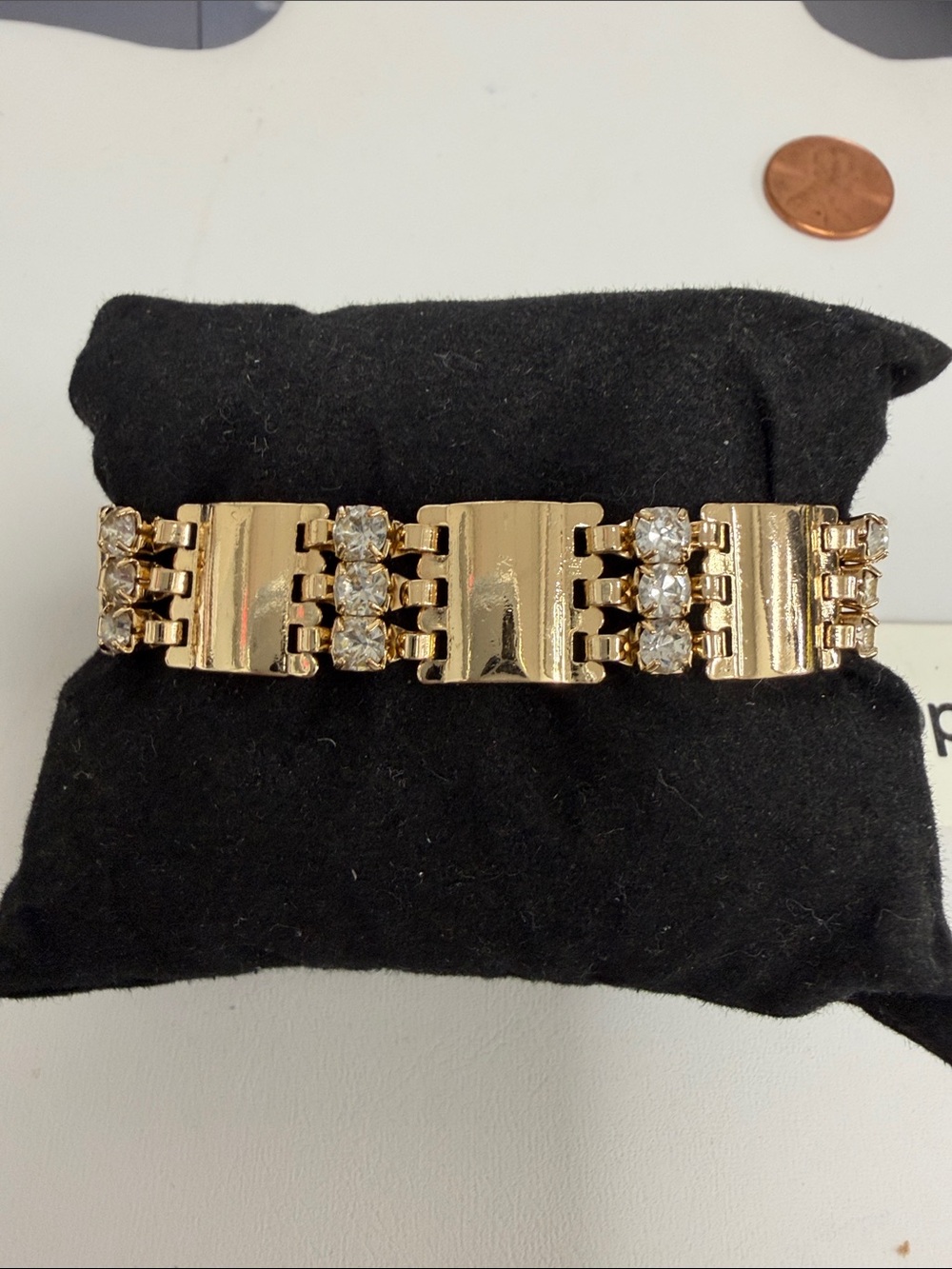 Gold-Tone Crystal Link Bracelet for Women